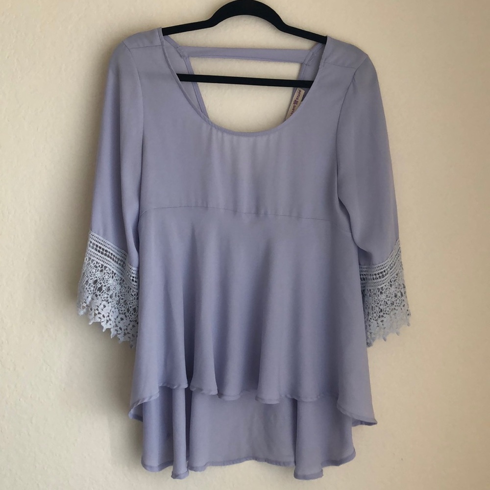 Altar’d State Lavender Hi-Low Lace Blouse
